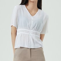 [미쏘]레이온 허리 셔링포인트 블라우스