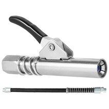 구리스 건 새로운 그리스 커플러 미니 수동 그리스 펌프 헤드 10000psi 주사기 윤활 노즐 오일 충전 도구 그리스 인젝터 니플, 검은색 튜브로, 1개