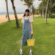 오너클랜 러블리 멜빵 데님 롱 원피스 데일리 오버롤 새내기룩