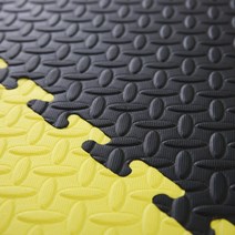 어린이 3cm 두꺼운 퍼즐 매트 유치원 바닥 놀이방 1m, 100x100x3.0cm 잎무늬 파랑 노랑