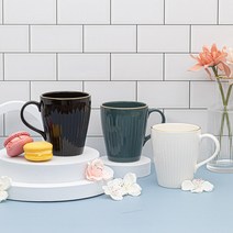 도기야 국산 도자기 로얄골드 머그 330ml (그린/블랙/화이트 3종 택1), 블랙