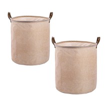 접이식 세탁바구니 패브릭 세탁물 보관함 빨래 바구니, 베이지2P