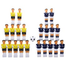 Ablb-22 개 Foosball 남자 테이블 축구 선수 부분 노란색 + 로얄 블루 공, 01 Multi