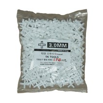 LTG 타일스페이서 쿠사비 타일간격제 줄눈 메지간격 십자 3.0mm 300개입(1Bag), 3. 타일스페이스 1.0mm 십자(+) 흰색