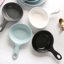 팬쿠프 손잡이 달린 앞접시 먹방그릇 분식 브런치 식기 간식플레이트 캠핑그릇 입짧은햇님, 그레이