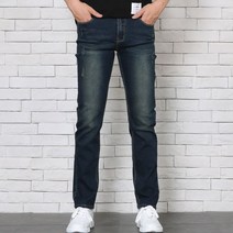 위드진 남성바지 포켓라인 레더 슬림스판 청바지 W131