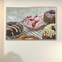 ix801-도너츠의매력 중형메탈액자 실버/3타입