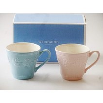 웨지 우드 퀸즈웨어 컬렉션 페스티비티 머그 페어 (핑크 & 블루) []