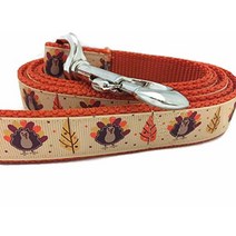 추수감사절 개 목걸이 개 디자인 가을 칠면조 너비 2.54cm 조절 가능 나일론 미디엄 및 라지 추수 감사절 1.8m 목줄, Thanksgiving, 6ft Leash