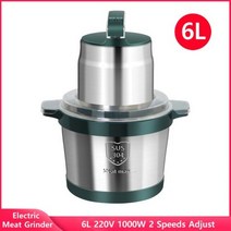 6L 고기 분쇄기 1000W 스테인레스 스틸 고기 민서 마늘 야채 블렌더 믹서 푸드 프로세서 주방 가전 220V
