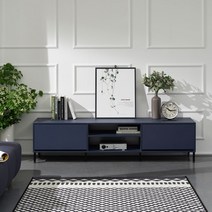 케이컴퍼니 이음1800거실장(선반2칸형-철재다리) K1800-IN-S2, 네이비