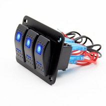 3갱 자동차 보트 스위치 패널 범용 제어 LED 토글 트럭, 03 파란