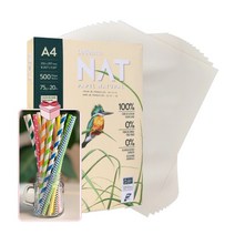 슈가랩 사탕수수 친환경 복사용지 A4(500매) 눈이편한 복사지+종이빨대 증정, A4500매