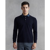 22FW [Original Housecheck] 닥스 오리지널 하우스체크 카라포인트 네이비 기모 겨울 티셔츠 DMTS2D301N2