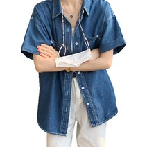 데이홀릭 투웨이 반팔 데님셔츠