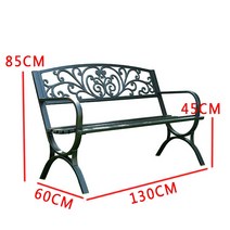 공원 장미주물벤치 야외 정원 포토존 등벤치 엔틱체어, 블랙 단면 쿠션 없음
