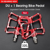 자전거 페달 평페달 WEST BIKING-초경량 알루미늄 합금 안티 슬립 CNC BMX MTB 로드 바이크 사이클링 밀폐형 베어링, [09] DU Bearing Red