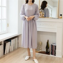 모코 원피스)롱 봄원피스 레이온면원단 폴리면원단 봄신상 루즈핏 시보리소매 보라색 퍼플 소라색 베이지 라운드넥 얇은면 맥시