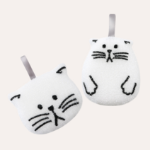 뽀득뽀득 고양이 수세미 화이트 2종 세트