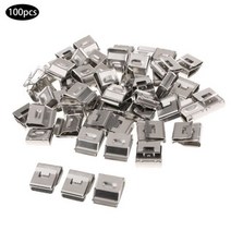 태양열 설치 태양광 패널 30/50/100pcs 솔라 케이블 클립 스테인리스 PV 와이어 잠금 클램프 4 광장 2 배선 액세서리, 100pcs