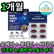 황반 색소 밀도 유지 류테인 루테인 루데인 지아잔틴 오메가 혈행 개선 도움 식약처 인증 인정 할머니 할아버지 40대 50대 중장년 맑은 촉촉한 건조한 눈 epa+dha 노화, 1개월(30캡슐x1box)