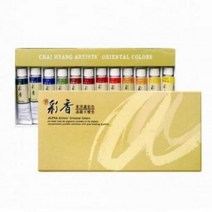 일음쇼핑^^*m알파색채 채향 동양화 물감세트 15ml 12 그림 미술수업 교육용 학습용 한국화 학교 학원 미술용 수업용일medi^*^, ab*^^선택없는