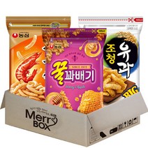 농심 새우깡400g+꿀꽈배기300g+조청유과320g 지퍼 스낵세트, 1세트