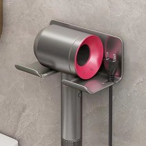 리빙쉘 무타공 화장식 욕실 헤어드라이어 거치대, 실버, 1개