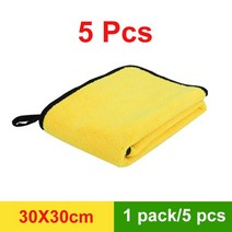 세차용품 세차용품세트 10/5pcs 마이크로 화이버 타월 세차 타월 청소 건조 엑스트라 소프트 케어 천 자세, 01 30x30cm 5pc
