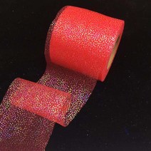 6cm * 5 야드 심포니 실버 도트 메쉬 곱슬 무지개 얇은 명주 그물 액세서리 선물 DIY 공예 파티 웨딩 크리스마스 장식 핑크, 12cm x 5yards, Red