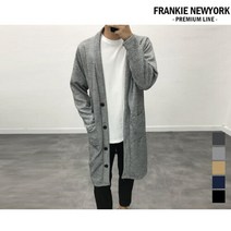 프랭키뉴욕 남자 국내산 루즈핏 롱 가디건_IS8C03