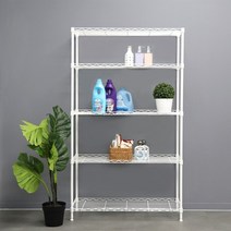 900 메탈랙 선반 5단 화이트, 900 멀티 5단_화이트