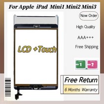 아이패드액정수리 액정교체 태블릿 100% 새로운 LCD 및 터치 스크린 디스플레이 테스트 애플 iPad 미니 1 2 3 A1432 A1454 A1455 A1489 A1490 A14, MINI1 BlackTouch
