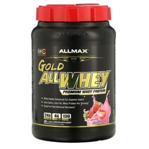 올맥스 뉴트리션 AllWhey 골드 100 % 프리미엄 웨이 프로틴 딸기 2 파운드 907g, One Color, One Size