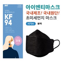 INT KF94 마스크 블랙 대형 50매 국내원단필터제작 개별포장, 1개