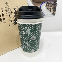 [소행섬] 니트 패턴 친환경 컵홀더 (그린), 1000ea