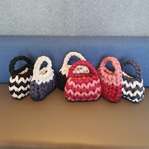 [핸드메이드] 배색 패브릭 자이언트얀 가방 완제품 만두 호두 토트백 뜨개가방 [신상특가판매중]