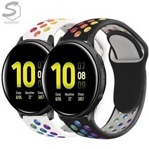 핏빗 버사1 Fitbit Versa 호환 스마트워치 레인보우 스포츠 실리콘 스트랩 시계줄, saw924 핑크, 핏빗버사1(22)