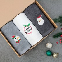 크리스마스 에디션 150g 3장 수건 선물세트 송년회 기념 타올, 색상:색상 골고루