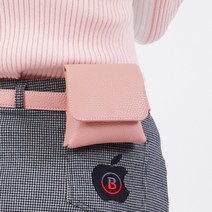 골프웨어 필드룩 공주머니 힙색 무지 벨트 볼파우치, 화이트