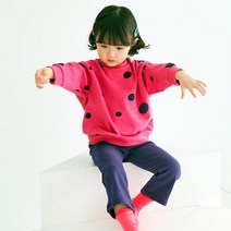 이유까까 아동용 땡땡이 나팔바지 상하세트