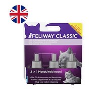 FELIWAY 펠리웨이 클래식/프렌즈 고양이 디퓨저 훈증기 리필 스트레스 완화, 클래식, 리필 48ml x 3개(번들패키지)