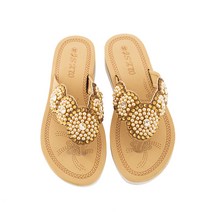 예쁜슬리퍼 큐빅샌들 큐티 캐주얼 진주비즈 조리 슬리퍼