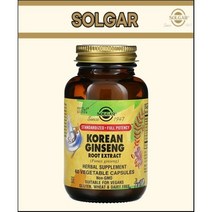 솔가 고려 인삼 뿌리 추출물 글루텐 프리 무설탕 베지터블 캡슐, 60정, 450mg, 1개