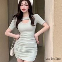 just feel!ng 여성원피스 슬림 하이웨이스트 a라인 여름 원피스 클럽 공연복 이벤트복 미니원피스