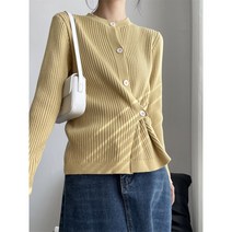 물오름 여성 봄 골지 슬림 니트 가디건