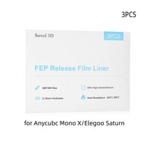 3D프린터용 필름 시트 SOVOL 5Pcs FEP 이형 LD002R LCD SLA 수지 광자 DLP 용, 협력사, 3개 팩
