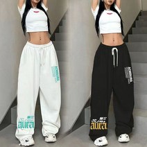 Makone 여성용 카고 조거 트임 통 밴딩 면 와이드팬츠재즈댄스 팬츠 자녀 고 허리 루즈핏 긴 팬츠길 댄스 힙합 팬츠길 댄스 팬츠