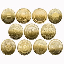 수집 가능한 암호 화폐 금화 Yes No Golden Dogecoin Xrp Cardano Shiba Inu 동전 수집가용, [08] 8