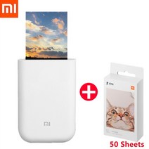 xiaomi mijia 사진 용지 프린터 2x3 인쇄 용지 zink 종이 포켓 사진 전화 연결 인쇄 용지 mini photo easy to use, 프린터 및 50개